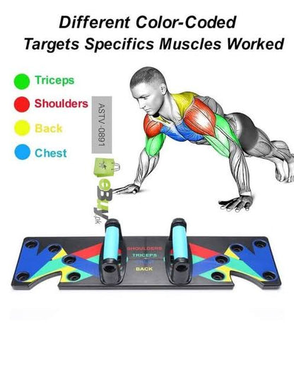 Push Up Board for Men & Women | Multi-Function Foldable Push-Up Training System, Muscle Max Workout Board with Ergonomic Handles, Full Body Strength Training Equipment for Home Gym Fitness | Black